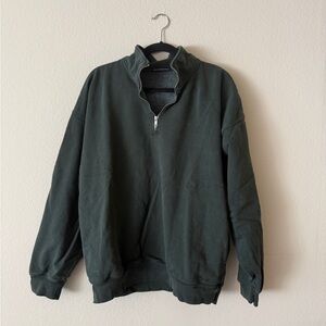 Brandy Melville Dark Green Quarter-Zip Sweatshirt